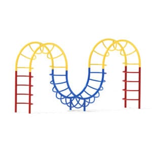 Colorful playground climbing frame.
