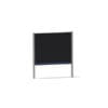 Black freestanding chalkboard display.