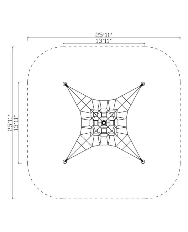 14' Pyramid Net Climber | Commercial Playground Equipment - Image 3