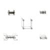 Overhead view of outdoor fitness equipment.