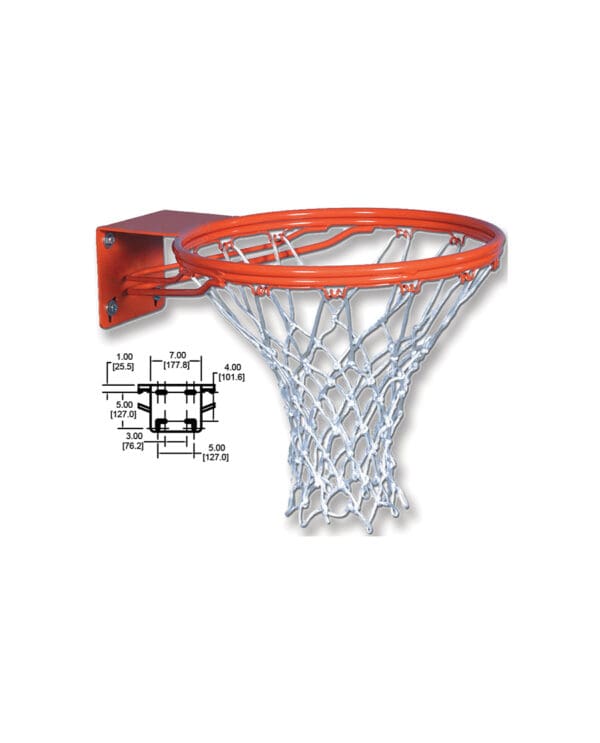 Standard-Duty Outdoor Gooseneck Basketball System w/ Steel Fan-Shaped Backboard | Sports Equipment - Image 3