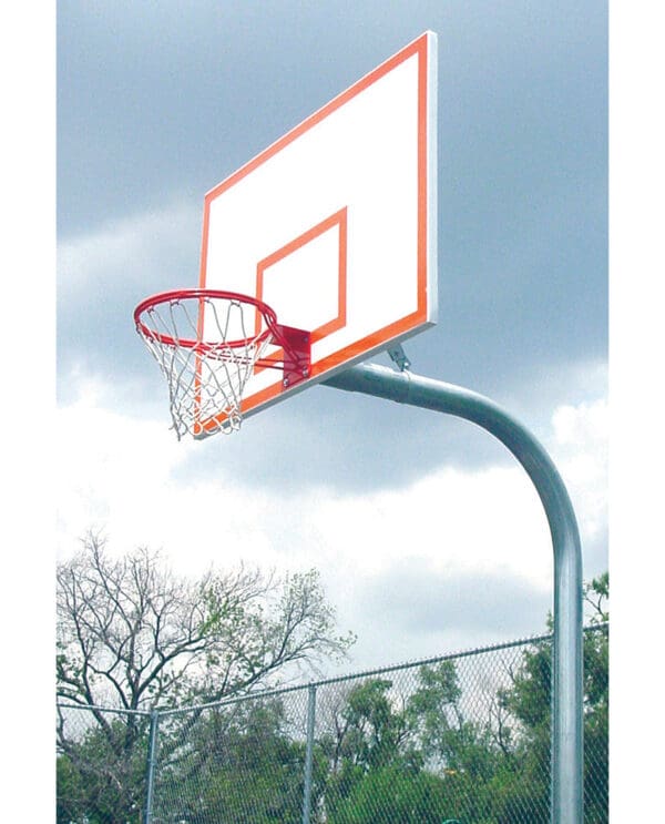 Standard-Duty Outdoor Gooseneck Basketball System w/ Steel Backboard | Sports Equipment