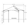 Gazebo front elevation diagram.