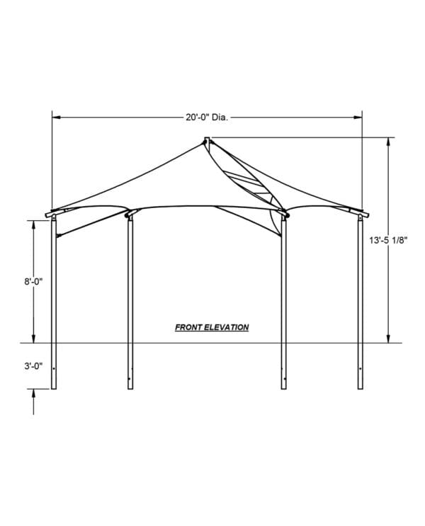 20 x 20 Sand Dollar Sail | Shade Structure - Image 2