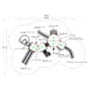 Playground layout plan with dimensions.