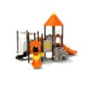 Orange playground with slides and climbing frame.