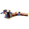 Accessible playground with ramps and slides.