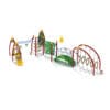 Colorful playground climbing frame with slide.