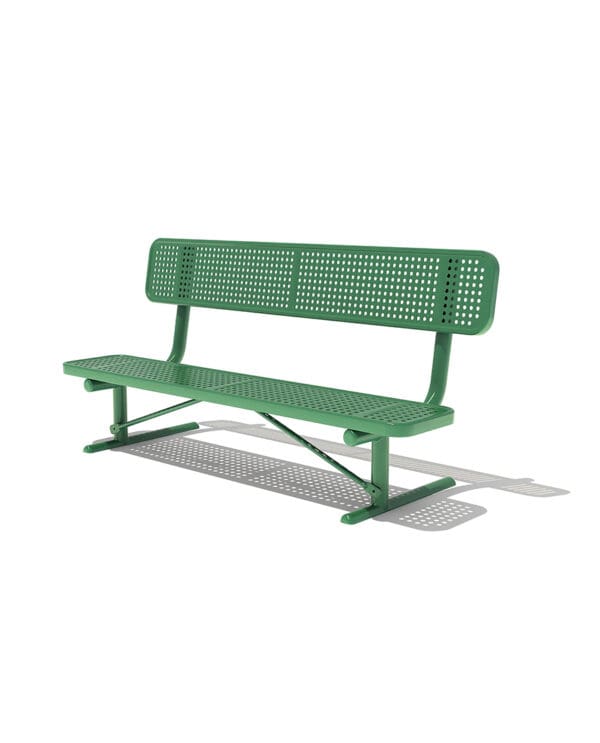 6' Bench with Back - Perforated