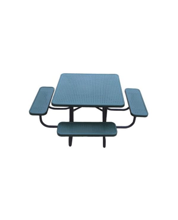 46" Square Picnic Table with Bench Seats - Perforated