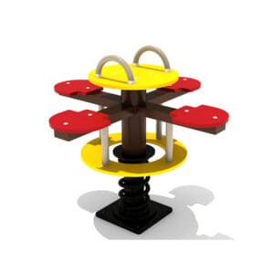 Multi-seat spring rider playground toy.
