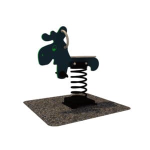 Moose-shaped playground spring rider.
