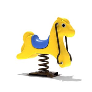 Yellow spring horse playground ride.