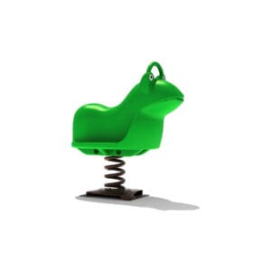 Green frog spring rider playground toy.