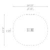 Oval pool diagram with dimensions.