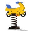 Yellow spring rider motorcycle toy.