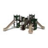 Playground with slides and climbing structures.