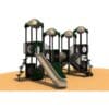 Large playground with slide and climbing structures.