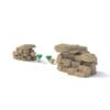 Stone climbing feature with stepping stones.