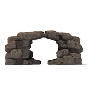 Stone archway, ruined bridge.