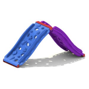 Blue and purple children's slide.