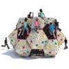 Kids climbing geodesic dome playground.