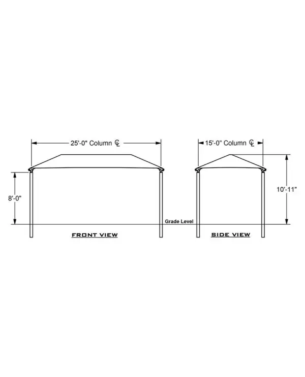 15' x 25' Rectangle Hip | Shade Structure - Image 2