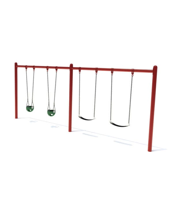 5" Single Post Swing Frame 8ft - 2 Bay | Commercial Playground Equipment