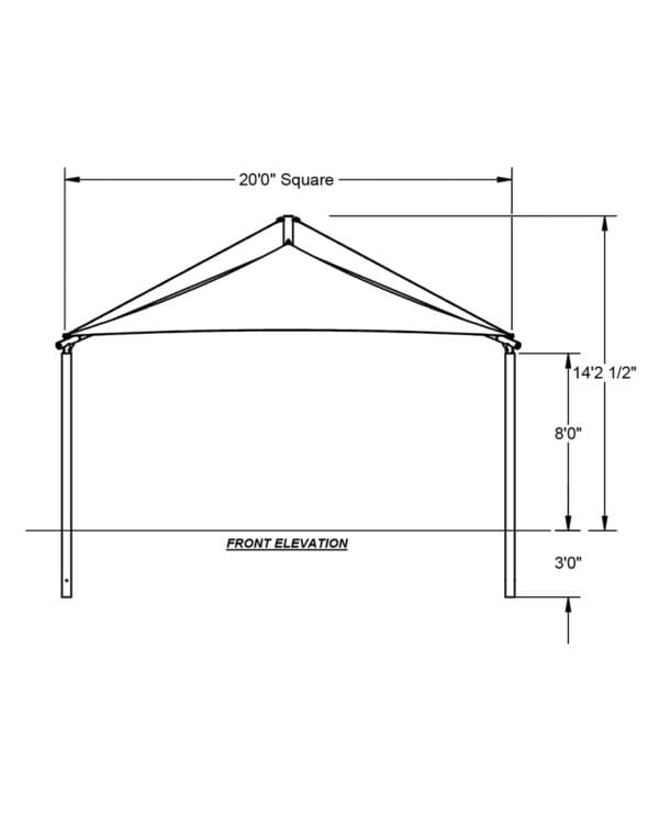 20 x 20 Quad Sail | Shade Structure - Image 2