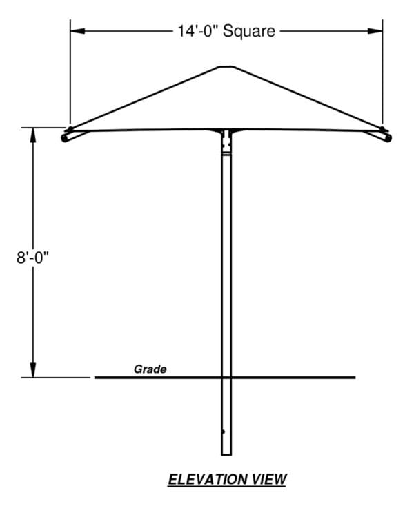 14' x 14' Square Umbrella | Shade Structure - Image 2