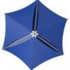 Blue square shade umbrella top view.