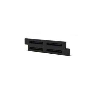 Black plastic barrier with slots.