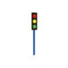 Red, yellow, green traffic light.