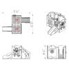 Space-themed playset dimensions diagram.