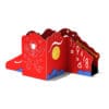 Red space-themed playground slide with numbers.