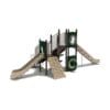 Playground with slides and climbing wall.
